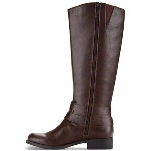 Style&Co Maliaa Womens Knee High Wide Calf Boots Brown Faux Leather Size 8.5